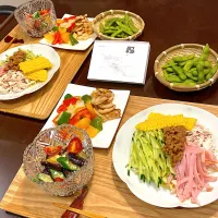 冷やし中華、夏野菜色々|papinさん