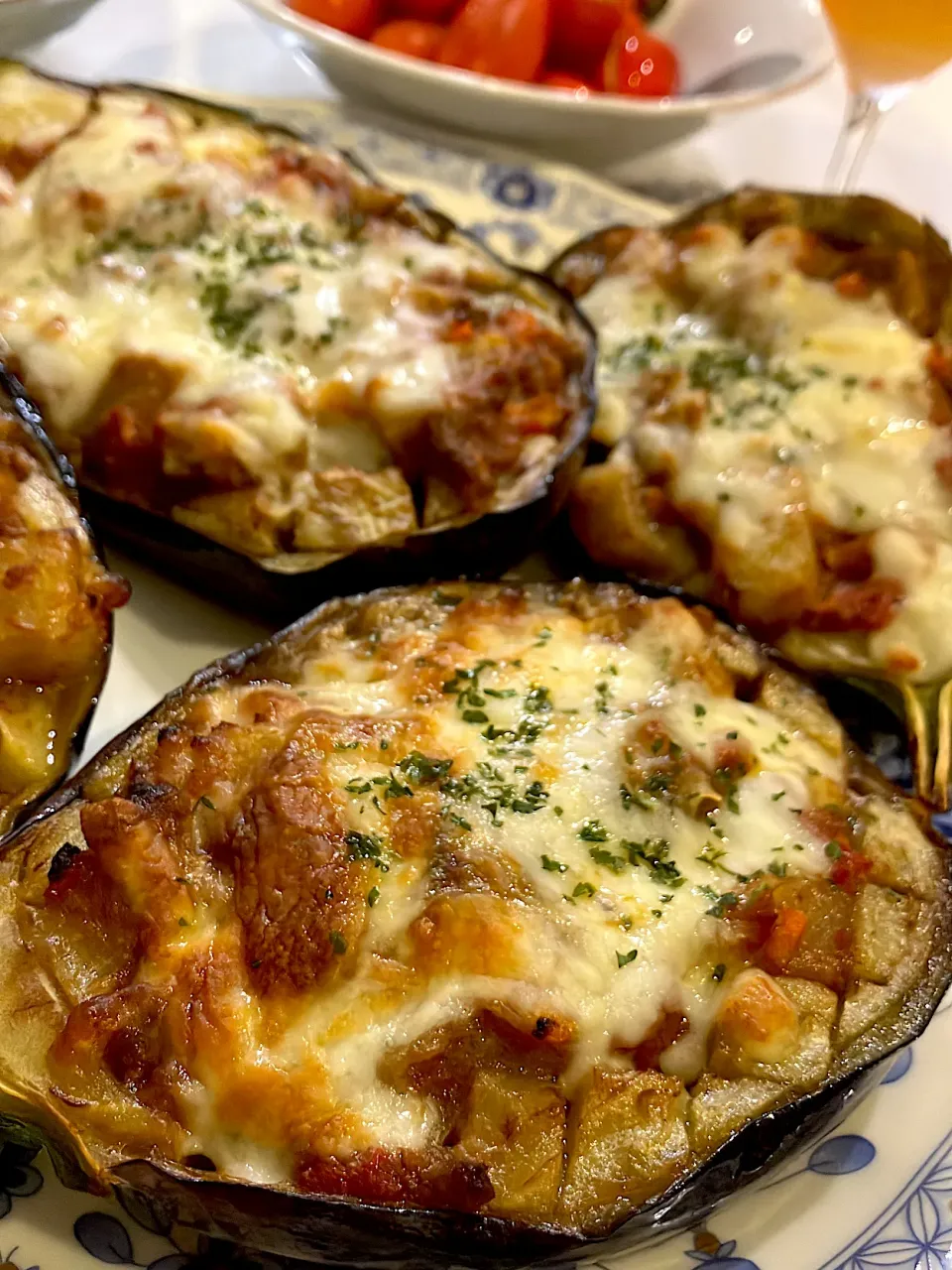 米茄子のミートソースグラタン|もちまるさん