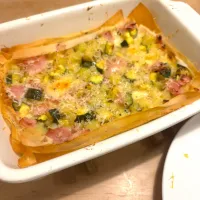 春巻きの皮でズッキーニのグラタン|すずさん