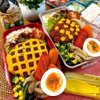 チーズハンバーグ弁当🍙| ラゴさん。さん