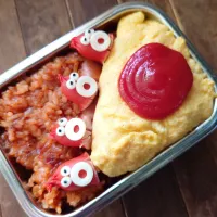 漢の…自分用🍱定番のオムライス弁当