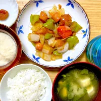 夕飯 酢豚など