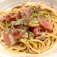 エリンギとベーコンのパスタ|たけさん