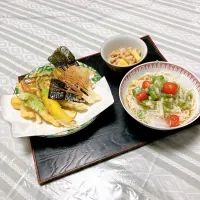 grandmaの晩ごはん☆ お友だちから可愛いズッキーニをもらったから…
お素麺に合わせて天ぷらに…
頂きます|kaoriさん
