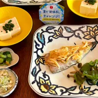 晩ごはん♯塩鯖味噌マヨ焼き♯冷奴♯日の出みりん|小松菜さん