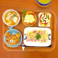 真鯛とグレープフルーツのカルパッチョのおぼんごはん|すずさん