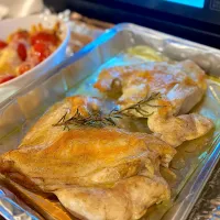 ニトリWできたてシェフレンジで2品同時調理  鶏胸肉のハーブ焼き