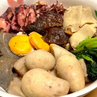 冷凍庫、食品保存庫整理料理 全てアルモンダケで【ちいちいイカとアルモンダケの煮物】卵の白身は唐揚げに使ったので、黄身だけ煮ました|🐈⸒⸒⸒⸒つるのダンス🐈🐾さん
