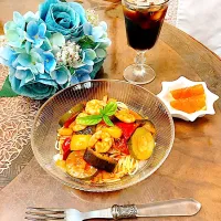 冷製ごまラタトゥイユ素麺| ショコラさん