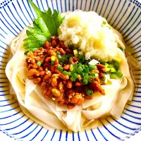 リモートワークのおひとり様ランチ🥢冷やし納豆おろしきしめん|KANAさん