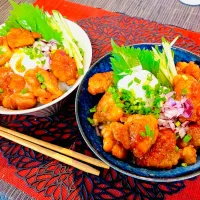 ✩.*˚ヤムニョムチキン丼|ゆきえもんさん