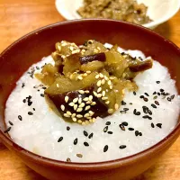 茄子味噌がゆ🍀|まいりさん