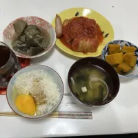 作り置きで晩御飯☆ロールキャベツ☆揚げなすの煮浸し☆かぼちゃの炊いたん☆簡単みそ汁|Saharaさん