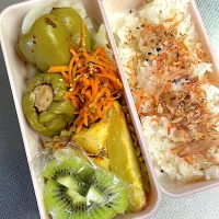 ピーマンの肉詰め弁当|ぱんださん