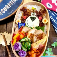 くまさんロールチキン弁当|Akiyoෆ¨̮⑅さん
