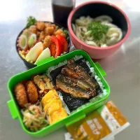 R7.8/8㈮   ·͜·♡うどん弁当&鰯の蒲焼弁当👨🏻‍🍳|hamakoさん