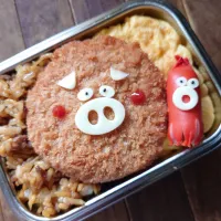 漢の…自分用🍱そばめしにハムカツ弁当|ᵏᵒᵘさん