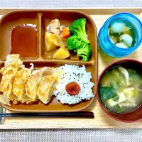 昼食 しょうが餃子など|ふわふわさん