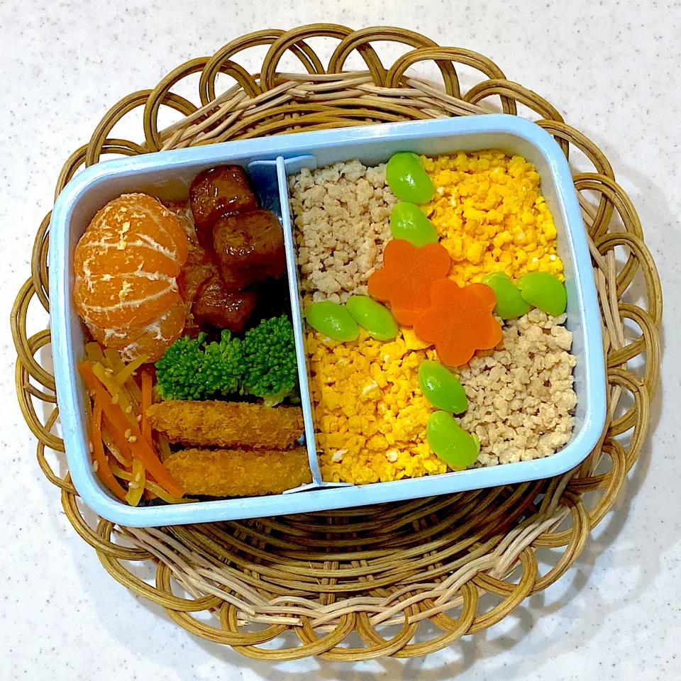 そぼろ丼の学童弁当|リングさん