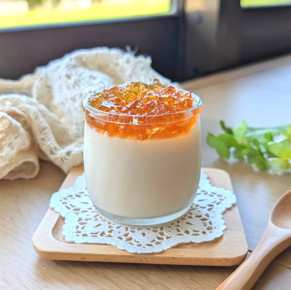 市販品で簡単！ミルクティープリンと紅茶ゼリー♡|ちょこさん