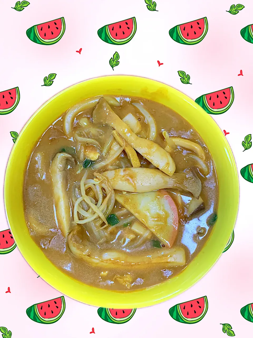 エリンギもやし入れた！冷凍CoCo壱カレーうどん|パムpamuさん