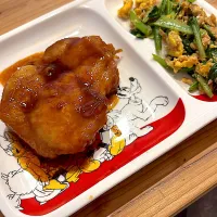チキンステーキ & 小松菜のツナ玉炒め|ぺろたんさん
