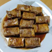 厚揚げの豚バラ巻き|しまだ ちえこさん