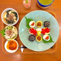 夏の風物詩の手まり寿司🌻