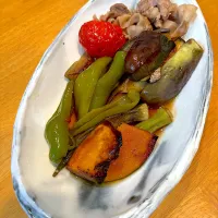 夏野菜と豚こまの揚げ浸し|めぐみさん