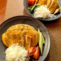 Tandoori chicken&Mexican pilaf✨ﾀﾝﾄﾞﾘｰﾁｷﾝ&ﾒｷｼｶﾝﾋﾟﾗﾌ|🌈Ami🍻さん