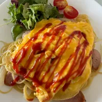 ある日のランチ🍝　　オムパスタ| miyuさん