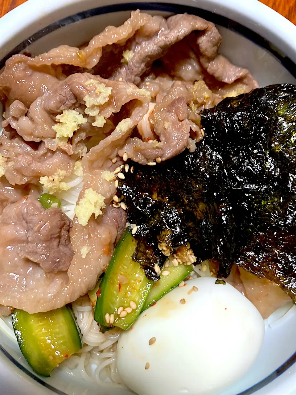 肉ぶっかけ素麺|くまとらさん