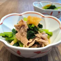 豚こまと小松菜の梅煮|古尾谷りかこさん