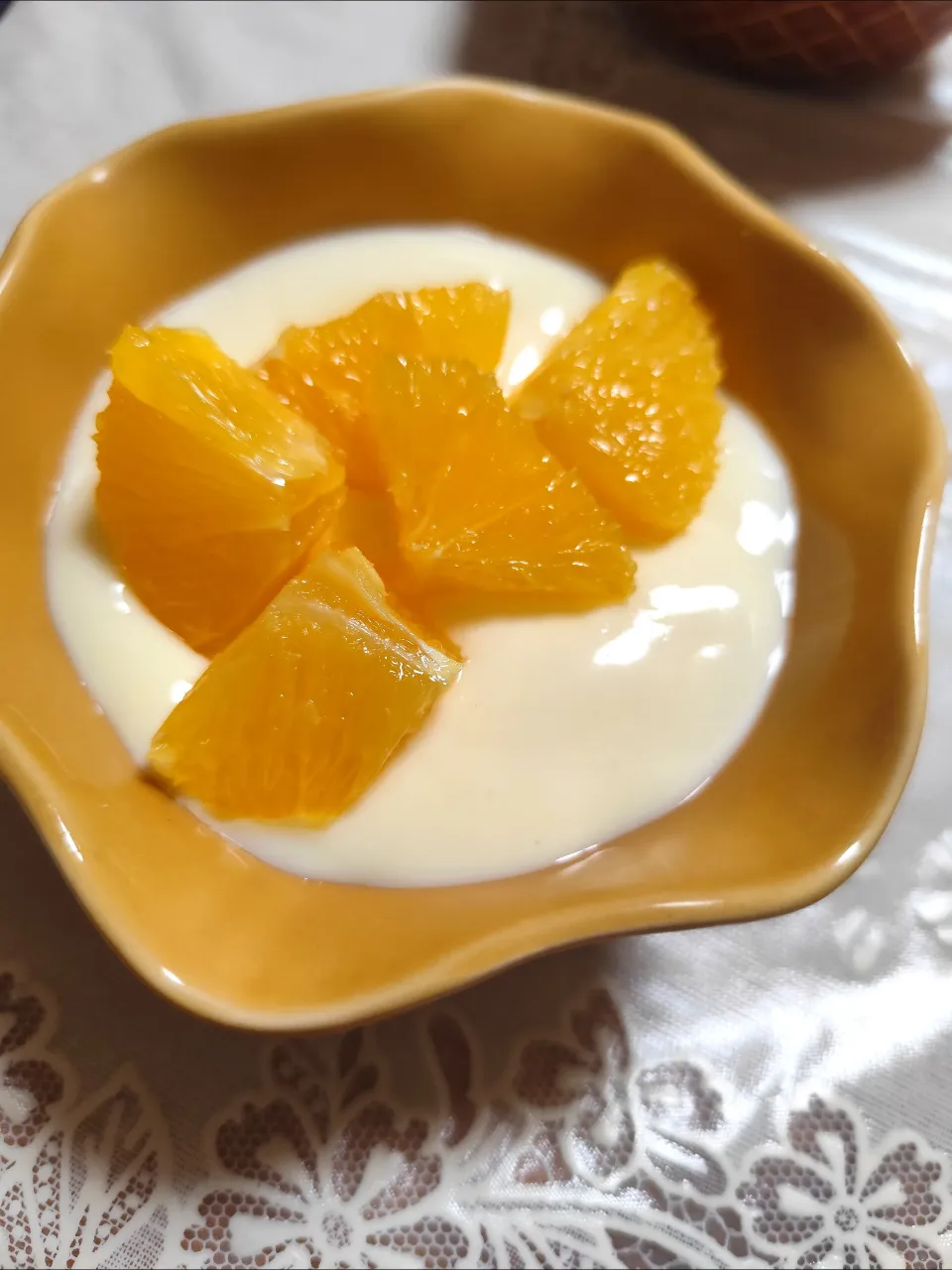 広島レモン🍋フルーチェにオレンジのせて|m.rafuさん