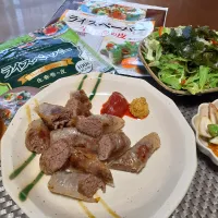 ライスペーパーでソーセージ🎶