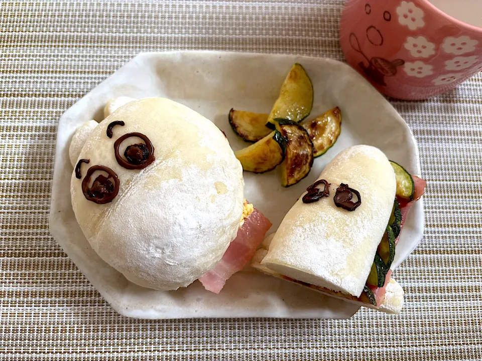 ＊ムーミンエッグベーコンサンド
＊ニョロニョロベーコンズッキーニサンド|さっちんさん