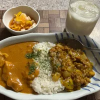 キウイ入りキーマカレーとバターチキンカレー|kittykittyさん