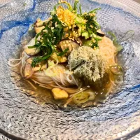 茄子と胡瓜の甘酢タレ素麺|めんちゃんさん