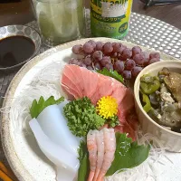 8/10晩酌：刺身盛り合わせ|ななみんさん