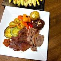 牛タン・ラム&自家製野菜のグリル焼き|ひだまり農園さん