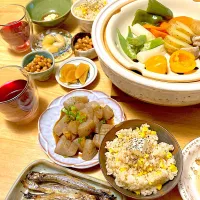 とうもろこし🌽ご飯が主役の晩ごはん😘|さくたえさん