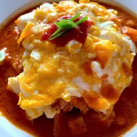 余りバターチキンカレーのオムライス|いーのさん
