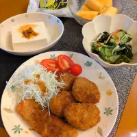 ☆鶏梅しそカツ＆イカメンチカツ　☆酢の物　☆柚子豆腐　☆プリンスメロン　☆レモンケーキ| chikakoさん