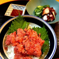 ネギトロ丼で晩御飯|Mikaさん