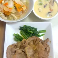 豚肉のにんにく醤油焼き献立| besさん