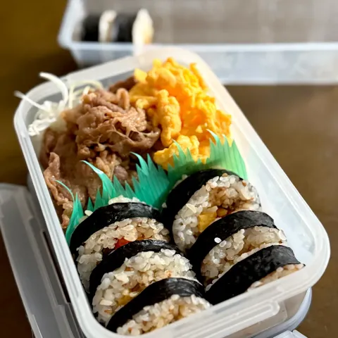 「冷食シェフレンジ」を使ってみたSnapdishの料理・レシピ写真:【冷食】プルコギキンパ弁当