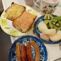 フランスパンのオープンサンドでモーニング|shimarirsさん