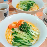 まりおちゃんの冷やし麻婆豆乳うどん|みったんさん