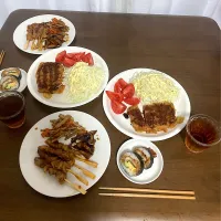 きんぴらごぼうと茄子味噌をつくり、盛りつけていただきまーす😋（実況中継終了）・・・実況中継終了後に鰹のたたきを冷蔵庫にしまったままにしていたことを思い出し、取り出して食べました💦|なびさん