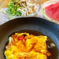 カニかま玉と蒸し鶏で晩御飯|Mikaさん